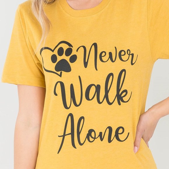 Never Walk Alone Tee Mustard - Picture 1 of 2